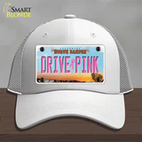 Drive Pink North Dakota Novelty License Plate Hat Mesh / White