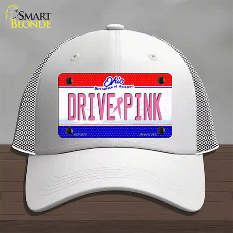 Drive Pink Ohio Novelty License Plate Hat Mesh / White