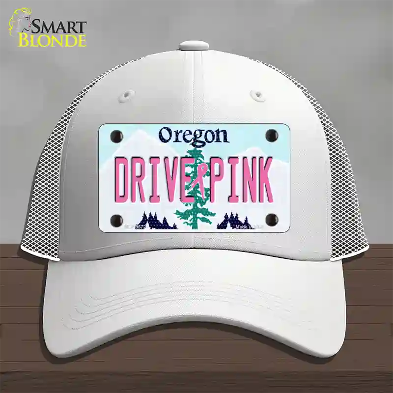 Drive Pink Oregon Novelty License Plate Hat Mesh / White