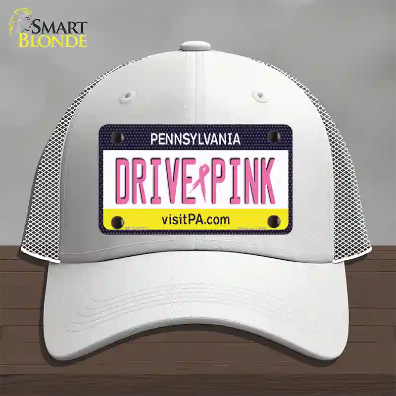 Drive Pink Pennsylvania Novelty License Plate Hat Mesh / White