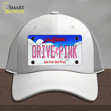 Drive Pink South Dakota Novelty License Plate Hat Mesh / White