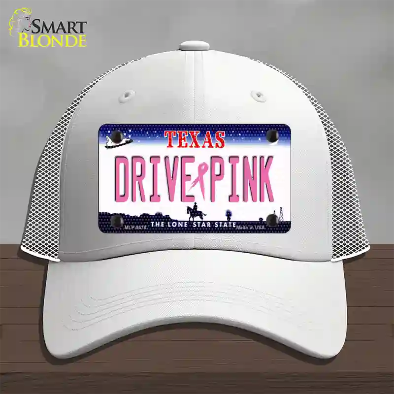 Drive Pink Texas Novelty License Plate Hat Mesh / White