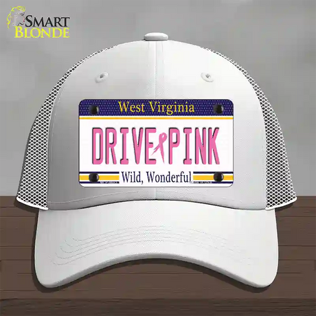 Drive Pink West Virginia Novelty License Plate Hat Mesh / White