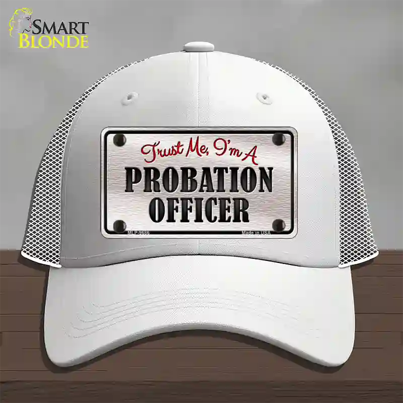 Probation Officer Novelty License Plate Hat Mesh / White