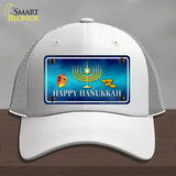 Happy Hanukkah Novelty License Plate Hat Mesh / White