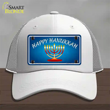 Hanukkah Novelty License Plate Hat Mesh / White