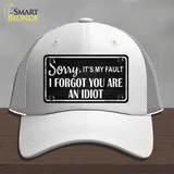 Sorry I Forgot Novelty License Plate Hat Mesh / White