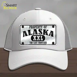 Property Of Alaska Novelty License Plate Hat Mesh / White