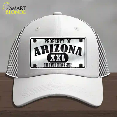 Property Of Arizona Novelty License Plate Hat Mesh / White