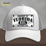 Property Of Florida Novelty License Plate Hat Mesh / White