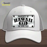 Property Of Hawaii Novelty License Plate Hat Mesh / White