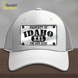 Property Of Idaho Novelty License Plate Hat Mesh / White