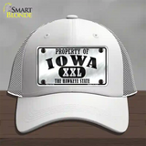 Property Of Iowa Novelty License Plate Hat Mesh / White