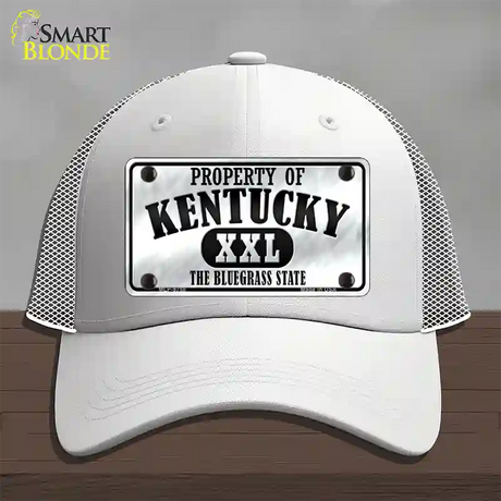 Property Of Kentucky Novelty License Plate Hat Mesh / White