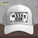 Property Of Maine Novelty License Plate Hat Mesh / White