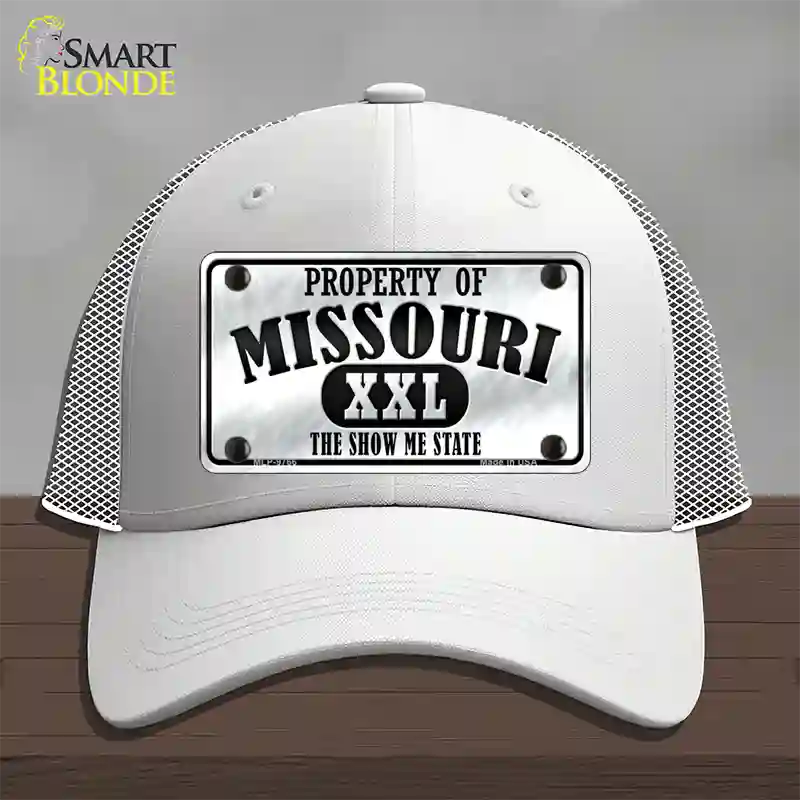 Property Of Missouri Novelty License Plate Hat Mesh / White