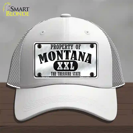 Property Of Montana Novelty License Plate Hat Mesh / White