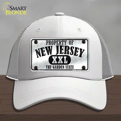 Property Of New Jersey Novelty License Plate Hat Mesh / White