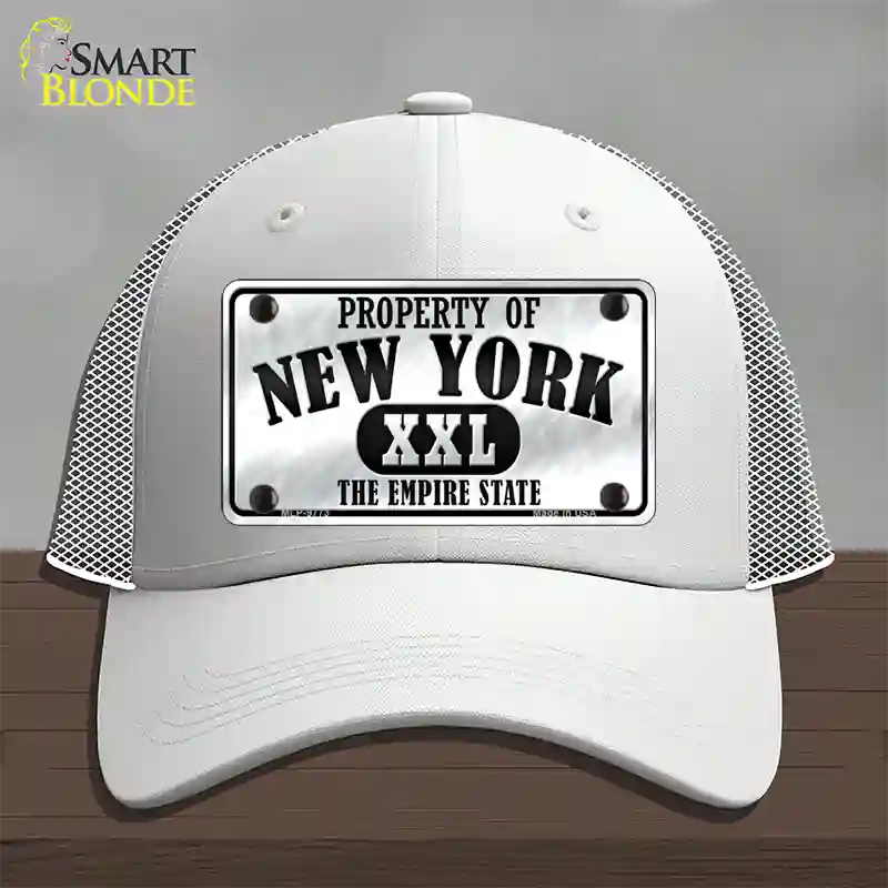 Property Of New York Novelty License Plate Hat Mesh / White