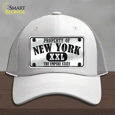 Property Of New York Novelty License Plate Hat Mesh / White