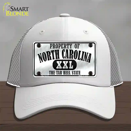 Property Of North Carolina Novelty License Plate Hat Mesh / White