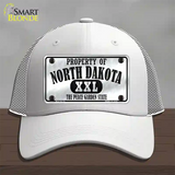 Property Of North Dakota Novelty License Plate Hat Mesh / White