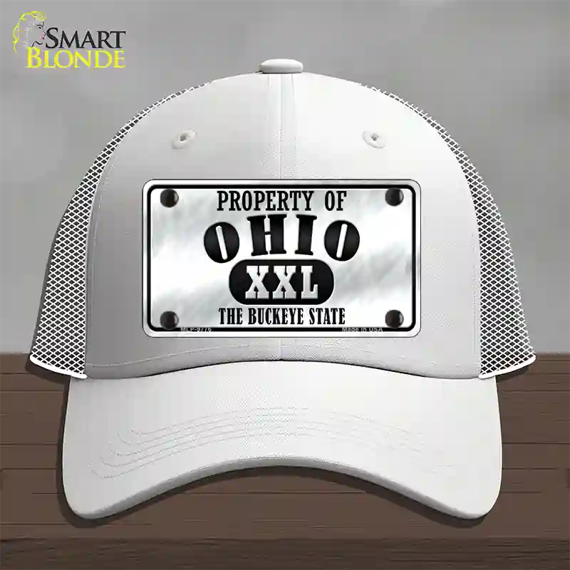 Property Of Ohio Novelty License Plate Hat Mesh / White