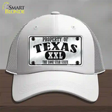 Property Of Texas Novelty License Plate Hat Mesh / White