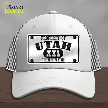 Property Of Utah Novelty License Plate Hat Mesh / White