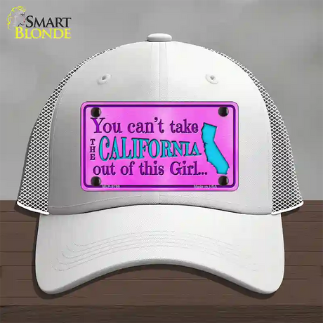 California Girl Novelty License Plate Hat Mesh / White