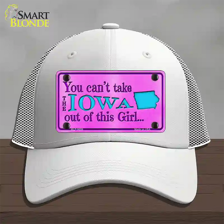 Iowa Girl Novelty License Plate Hat Mesh / White