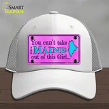 Maine Girl Pink Novelty License Plate Hat Mesh / White