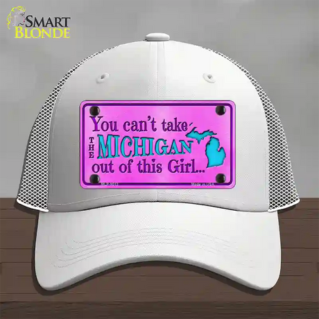 Michigan Girl Novelty License Plate Hat Mesh / White