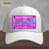 New York Girl Novelty License Plate Hat Mesh / White