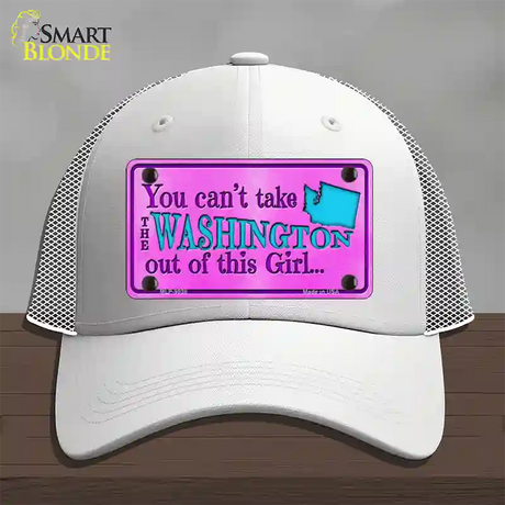 Washington Girl Novelty License Plate Hat Mesh / White