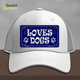 Loves Dogs Novelty License Plate Hat Mesh / White