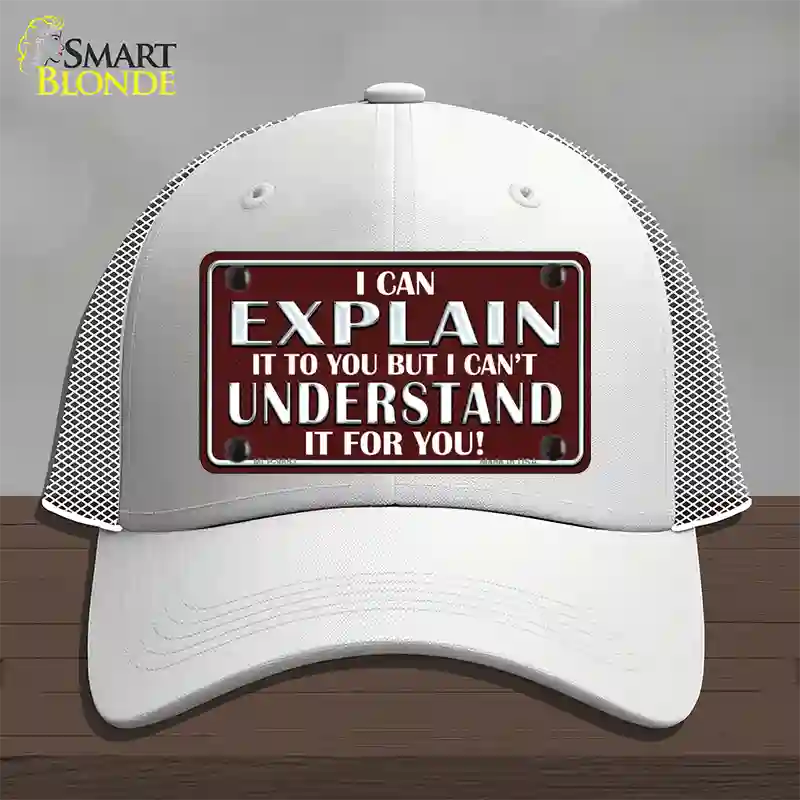 I Can Explain Novelty License Plate Hat Mesh / White