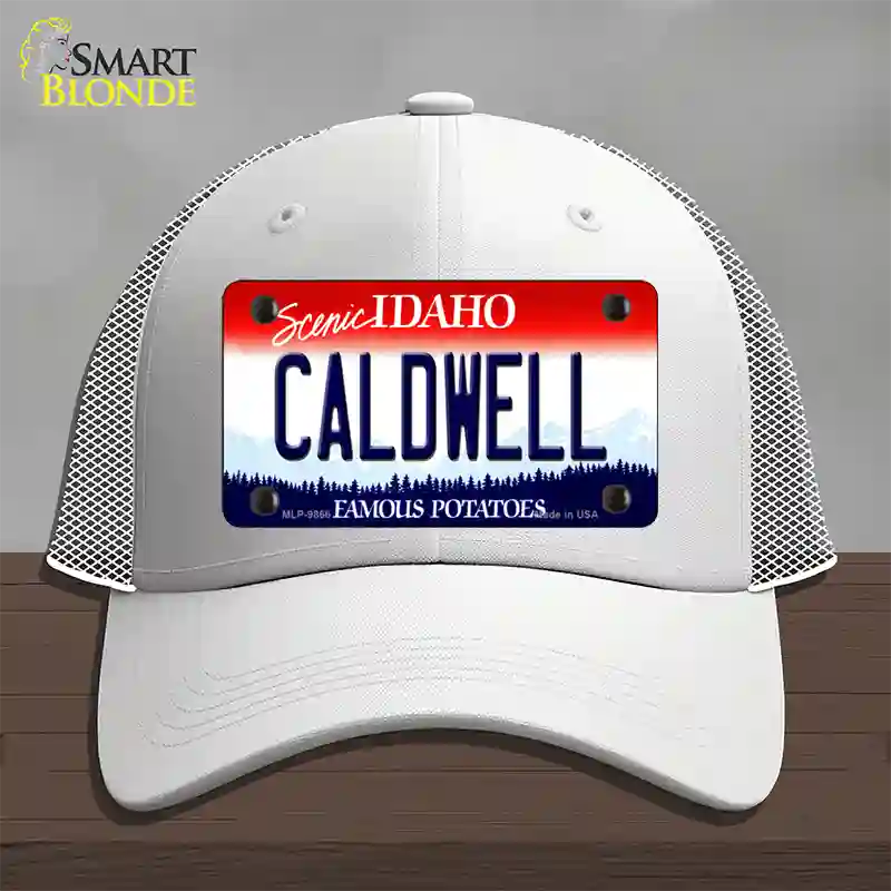 Caldwell Idaho Novelty License Plate Hat Mesh / White