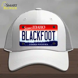 Blackfoot Idaho Novelty License Plate Hat Mesh / White