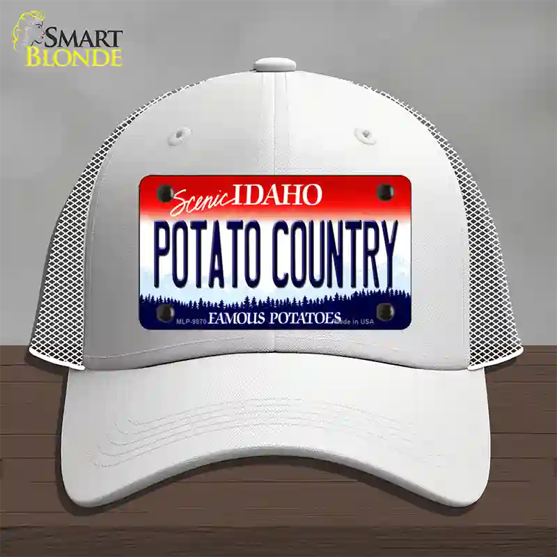 Potato Country Idaho Novelty License Plate Hat Mesh / White