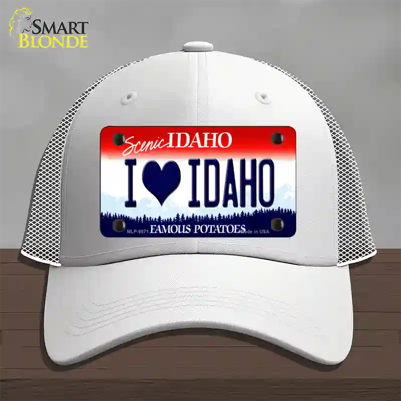 Love Idaho Novelty License Plate Hat Mesh / White