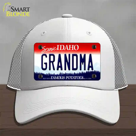 Grandma Idaho Novelty License Plate Hat Mesh / White