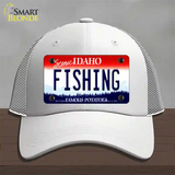 Fishing Idaho Novelty License Plate Hat Mesh / White