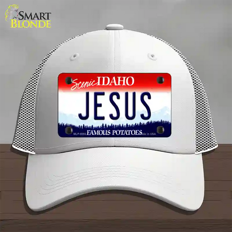 Jesus Idaho Novelty License Plate Hat Mesh / White