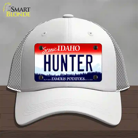 Hunter Idaho Novelty License Plate Hat Mesh / White