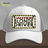 Caution Blonde Driver Novelty License Plate Hat Mesh / White