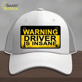 Warning Driver Insane Novelty License Plate Hat Mesh / White