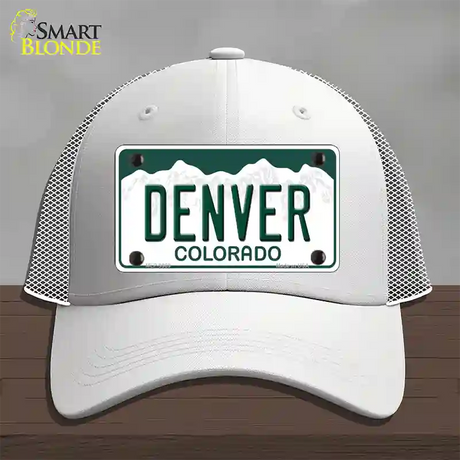 Denver Colorado Novelty License Plate Hat Mesh / White