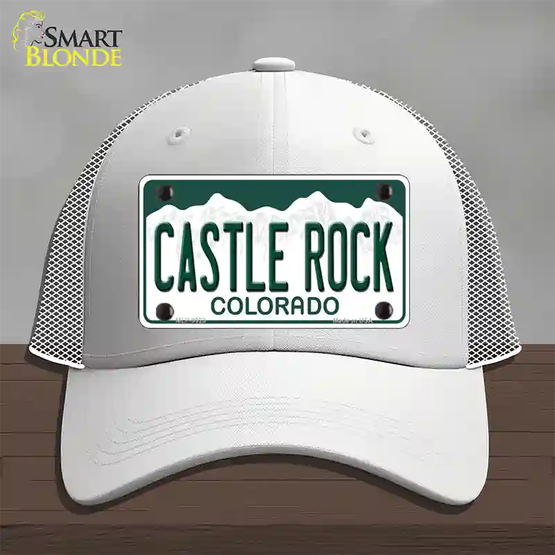 Castle Rock Colorado Novelty License Plate Hat Mesh / White