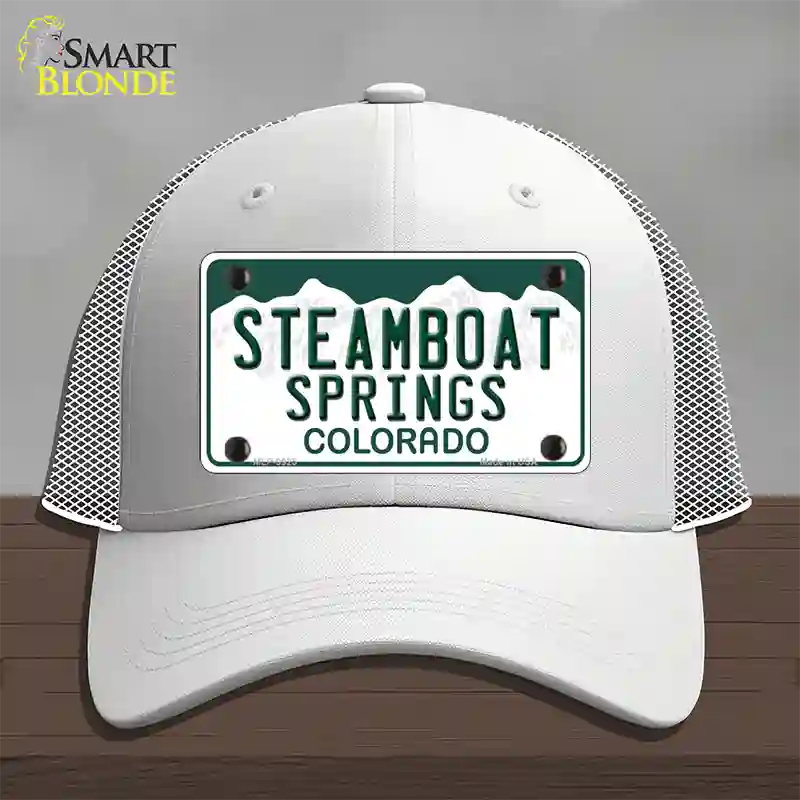 Steamboat Springs Colorado Novelty License Plate Hat Mesh / White